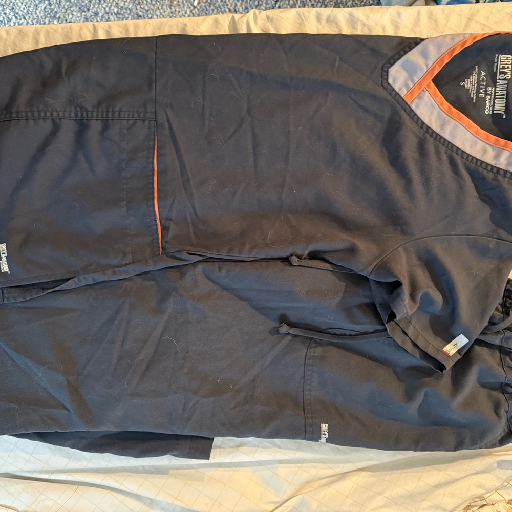 Grey's Anatomy Black and Orange Scrub set